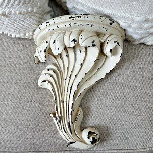 SHABBY DISTRESSED CHIC Massive ORNATE WALL SHELF